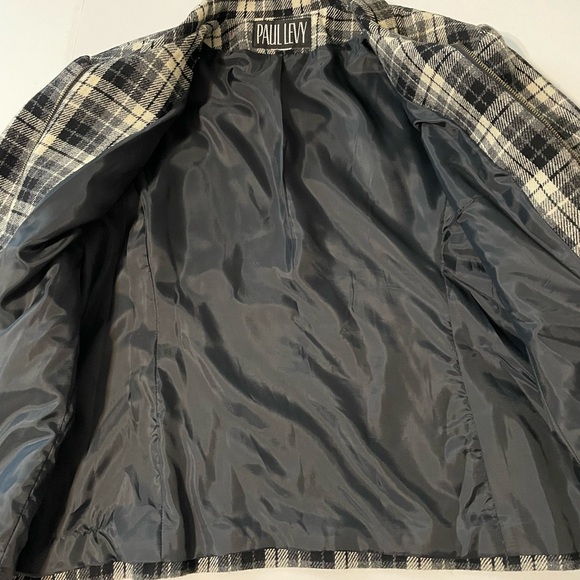 Paul Levy Wool Blend Plaid Zip Up Jacket Blazer Women’s Size XL - Picture 5 of 5